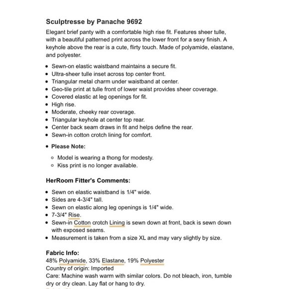 Sculptresse By Panache Size 22/4XL Black Dionne Contrast Panel Brief Panty NWT‎ - Picture 2 of 4